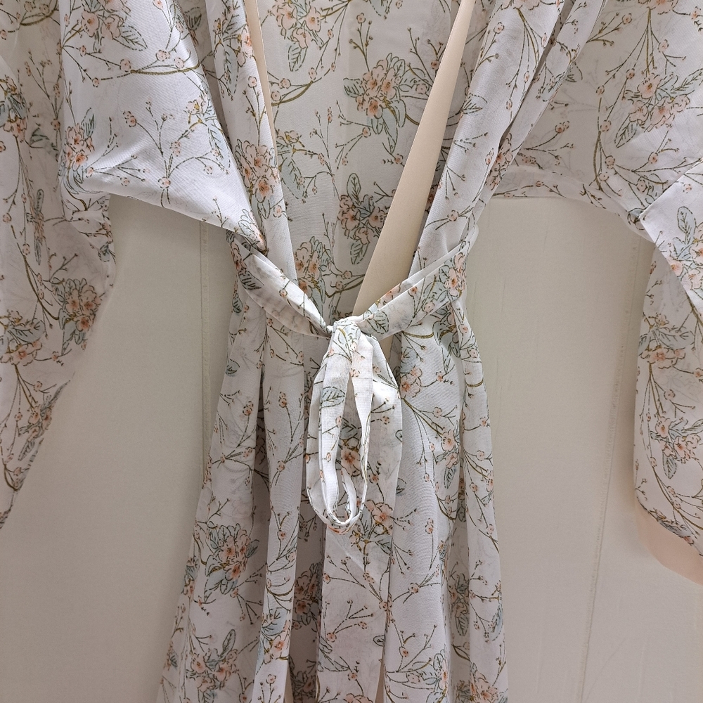 Floral Kimono Robe - Cream - Picture 5 of 7